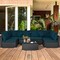7-Pieces Modern Patio Wicker Conversation Set with Cushions Design and Adjustable for Garden-Poolside